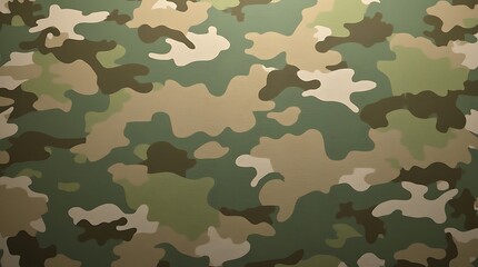 Fototapeta premium A full frame shot displaying a classic camouflage pattern with green brown and beige tones visible