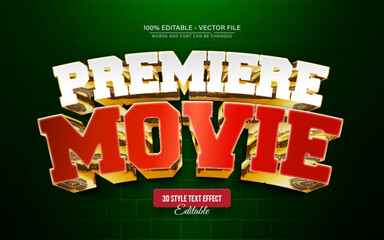Pemiere Movie 3D Text Effect for Poster, Logo and T-Shirt Template