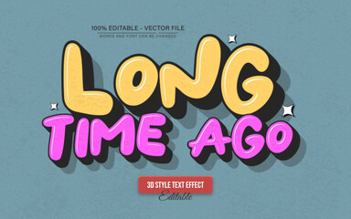 Long Time Ago, Retro 3D Text Effect Editable