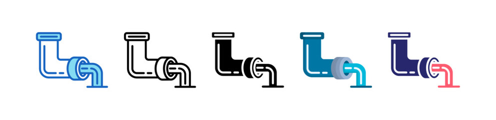 Sewer Multiple Style Icon Set Collection.  