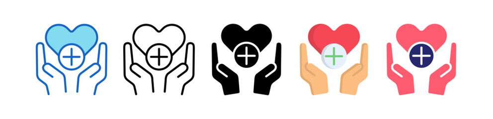 Healthcare Multiple Style Icon Set Collection.  