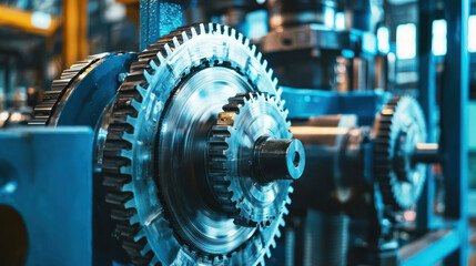 A mechanical gear assembly in a manufacturing setting.