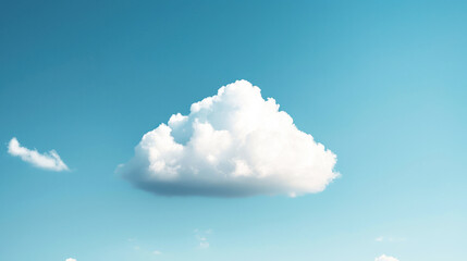 A solitary cloud floating in a clear blue sky with a few scattered clouds in the background.
