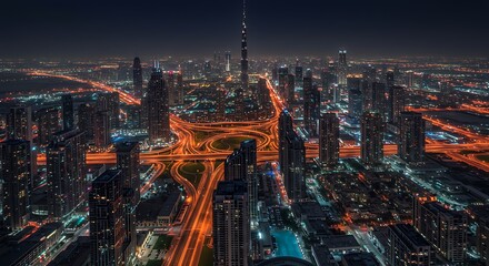Obraz premium An urban perspective on Aerial view of town house villa community in Jumeirah village circle Dubai