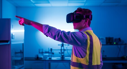VR Technician in a Futuristic Laboratory Setting