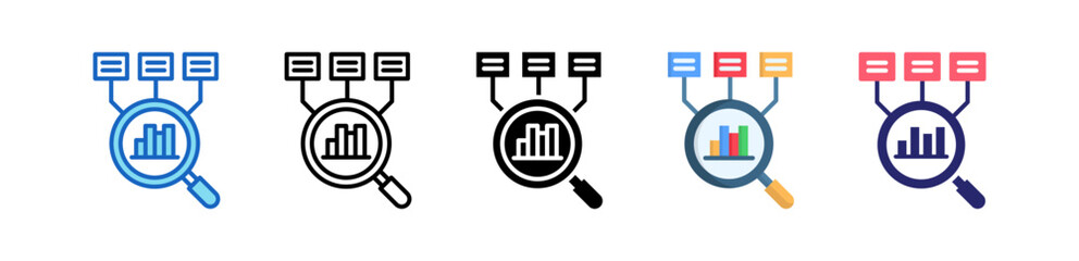 Classification Multiple Style Icon Set Collection.  