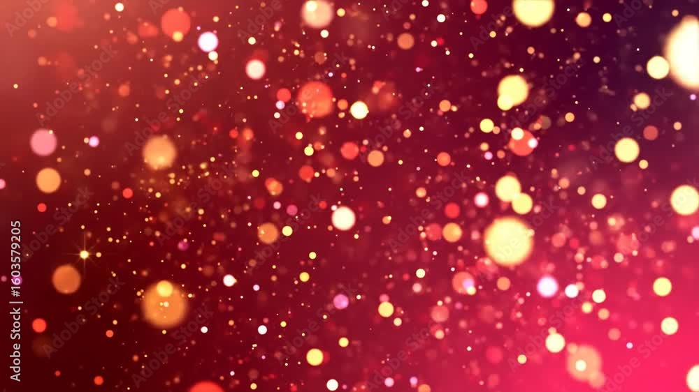 Poster abstract red and gold particle background