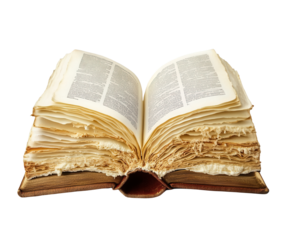 Discover ancient wisdom within this aged, open book showcasing history's treasured knowledge and stories.