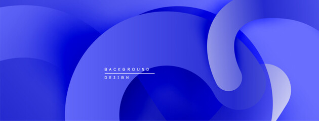Abstract blue layers create flowing shapes. Modern design, smooth gradients, minimalist aesthetic. Background suitable for digital projects.