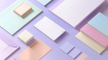 A collection of colorful paper items, including envelopes, postcards