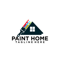 Paint house logo design icon element vector with modern style