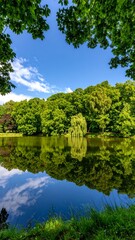Fototapeta premium Tranquil park lake scene