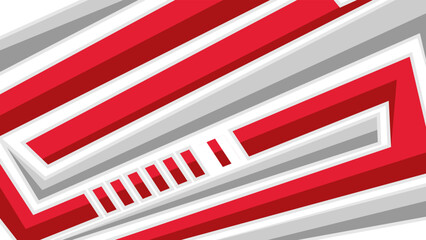 Abstract geometric lines in red and gray for sport banner