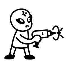 A hand drawn style icon depicting a tentacle flower

