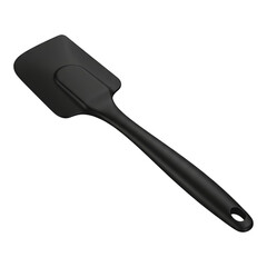 Fototapeta premium Black modern silicone spatula with sturdy handle, heat-resistant kitchen utensil perfect for cooking, baking and mixing