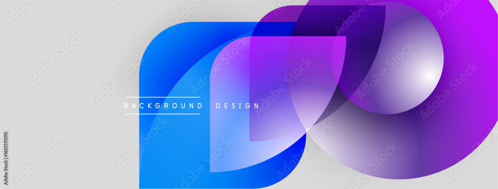 Poster abstract shapes overlap, creating vibrant color gradients. modern design elements suggest fluidity, 