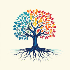 Brain tree illustration showcases the mind-body connection and growth potential for mental health and cognitive development