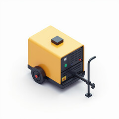 Isometric 3D Generator Model - Yellow - Isometric illustrations