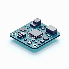 Isometric Circuit Board Technology Design - Isometric illustrations