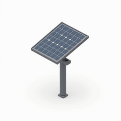 Isometric Solar Panel on Pole - Renewable Energy - Isometric illust.