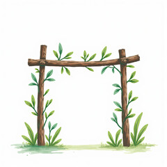 Rustic Wooden Archway with Vines - Rustic/Bohemian