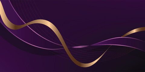 luxury purple abstract background combine with golden lines element