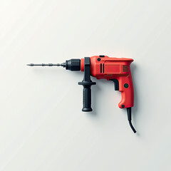 Red Electric Drill Tool, Power Tool, DIY - Minimalism