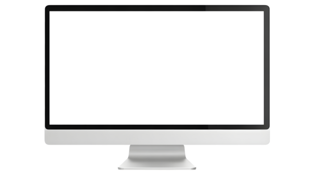 Modern Style of a Minimal Computer Display Screen, for Easy Compositing on transparent background