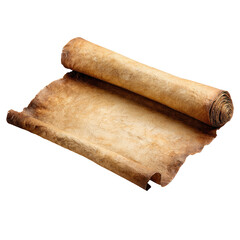 Rolled, antique parchment scroll