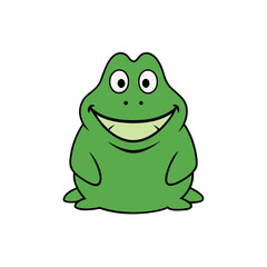 Happy cartoon frog illustration with big smile
