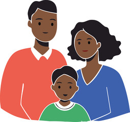 stylized african american family vector