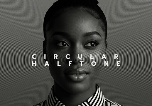 Circular Halftone Portrait Filter Photo Effect