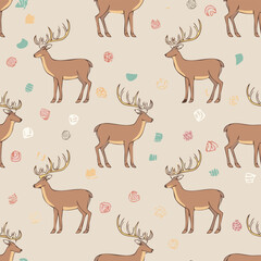 seamless pattern with reindeer