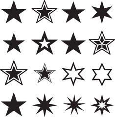 Obraz premium Assorted Star Collection A Variety of Star Shapes and Designs for Creative Projects and Celebratory Decoration Needs