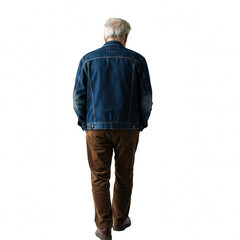 back view of man walking PNG, senior man baack view, elderly man walking, walking man, male figure