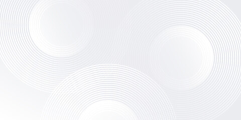 Abstract white background with white circle lines digital future simple abstract