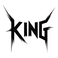 King Logo Graphic Sharp Edges Black On White Modern Typography Design