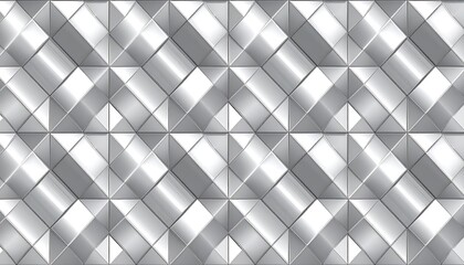 Abstract geometric pattern of interlocking silver tiles