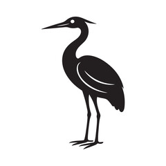 Obraz premium Heron Bird Silhouette Standing Gracefully