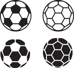 Fototapeta premium Soccer ball icon. Football game ball vector icons set