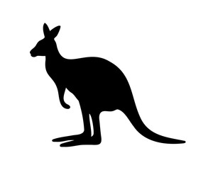 Kangaroo, kangaroo black silhouette. vector illustration