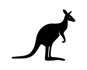Kangaroo, kangaroo black silhouette. vector illustration