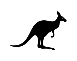 Kangaroo, kangaroo black silhouette. vector illustration