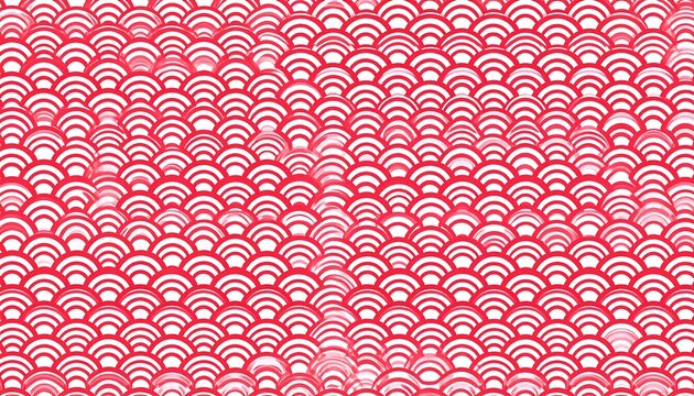 Abstract red and white fish scale pattern