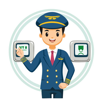 Steward working in different environments including office airport and factory