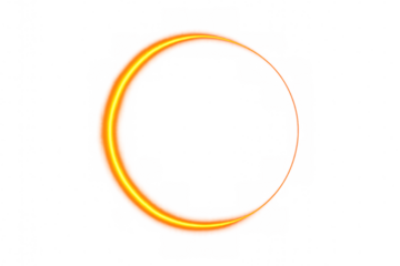 Bright orange circle glowing on a transparent background, creating a stunning visual effect perfect for design projects