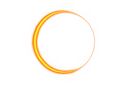 Bright orange circle glowing on a transparent background, creating a stunning visual effect perfect for design projects