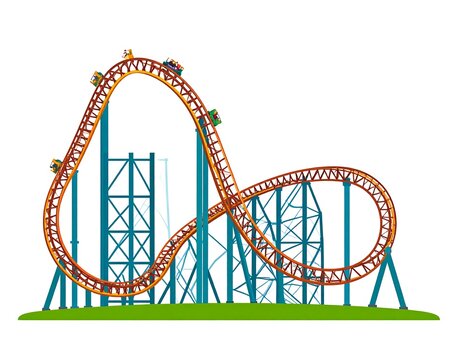 Cartoon roller coaster illustration