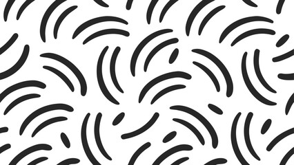 Fototapeta premium Abstract Black and White Seamless Pattern with Curved Lines and Shapes Modern Minimalist Design for Backgrounds and Textures