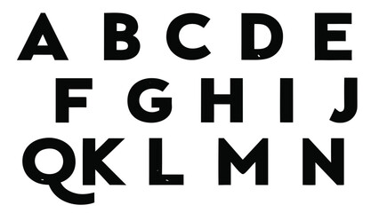 Alphabet Letters in Bold Black Font Educational Resource for Kids ABC Learning and Graphic Design Elements
